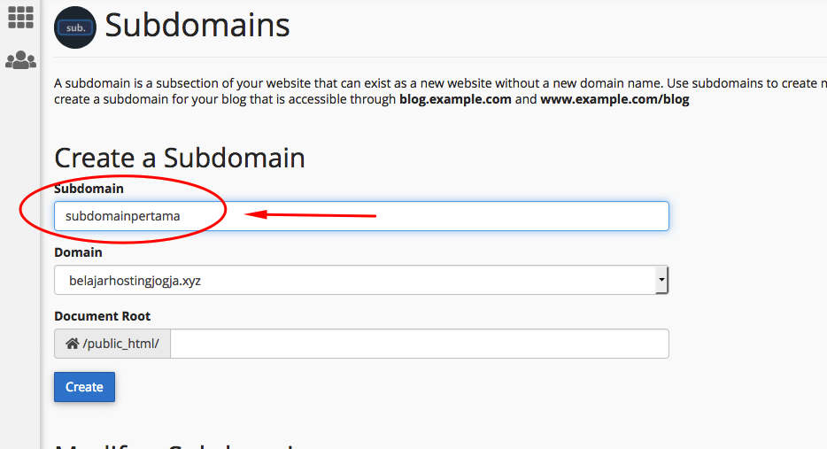 Cara Membuat Sub Domain di Cpanel 3