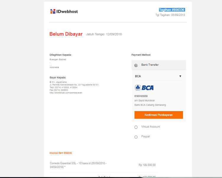 Cara Order SSL di IDwebhost 5