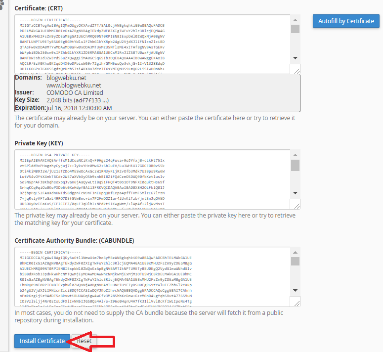 Cara Install SSL di cPanel 20